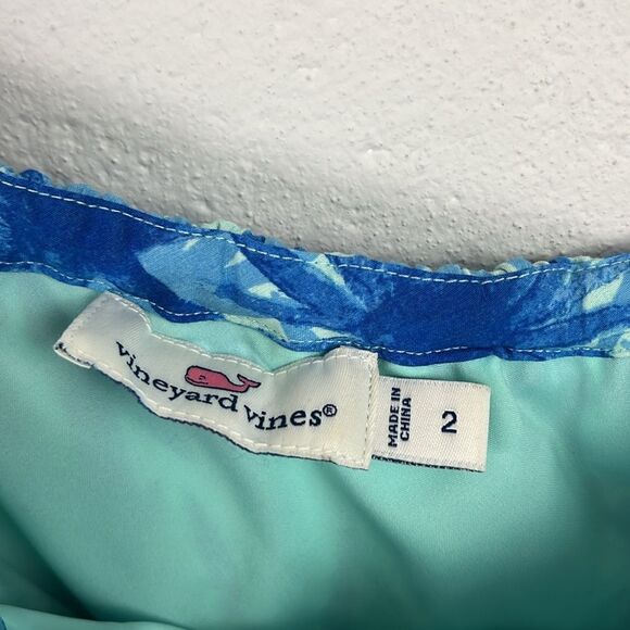 Vineyard Vines electric palm one shoulder hi-low dress - Picture 3 of 5